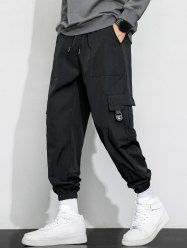 Solid Color Multi-pockets Design Cargo Pants -  