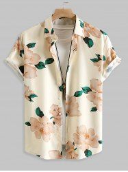 Floral Pattern Short Sleeves Vacation Shirt -  