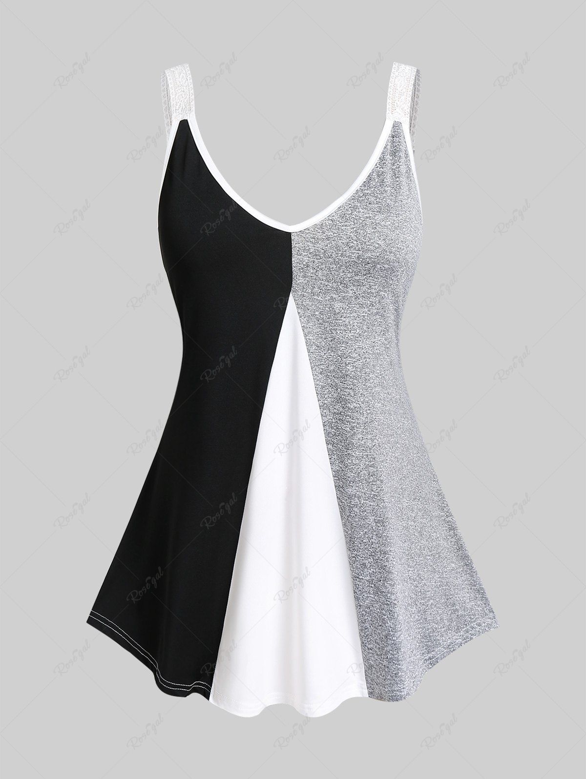 Cheap Plus Size Colorblock Tank Top  
