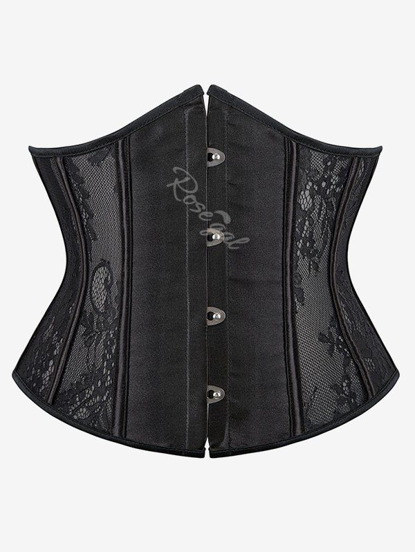 Corset Sous-Poitrine Gothique à Lacets Noir 3XL