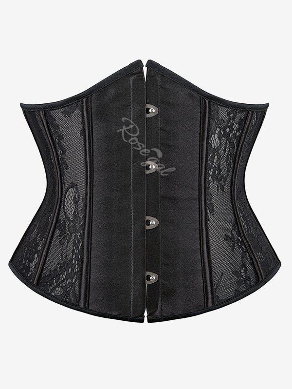 Outfit Gothic Lace Overlay Lace-up Boning Underbust Corset  