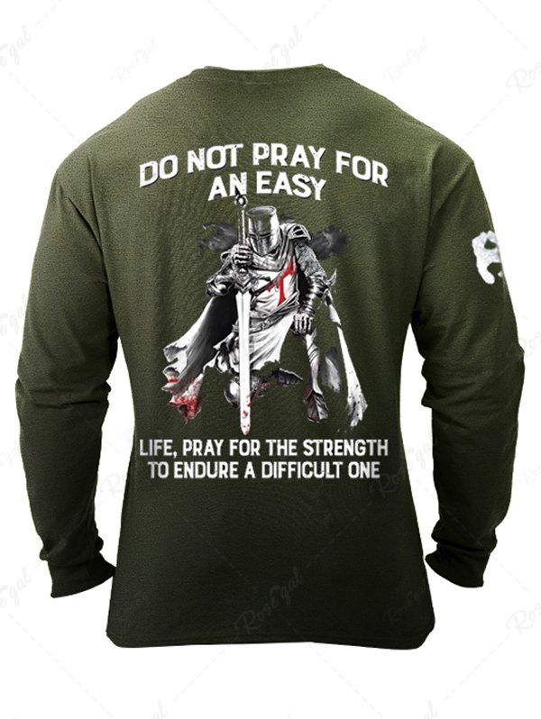 Chic Characters Slogan Print Round Neck Long Sleeve Graphic T Shirt  