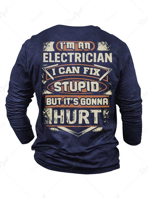 Outfits Letter Print Long Sleeve Round Neck Casual T Shirt  