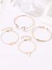 4 Pièces Bracelets Géométrique Design Noué - d'or 