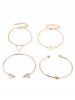 4 Pièces Bracelets Géométrique Design Noué - d'or 