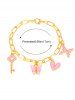 Bracelet à Breloques Motif Papillon Cœur pour la Saint-Valentin - Rose clair 