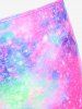 Plus Size Lip Printed Padded Boyleg Strappy Tankini Swimsuit -  
