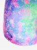 Plus Size Lip Printed Padded Boyleg Strappy Tankini Swimsuit -  