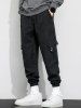 Solid Color Multi-pockets Design Cargo Pants -  