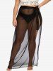 Plus Size See Thru Wrap Cover Up Skirt -  