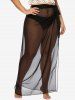 Plus Size See Thru Wrap Cover Up Skirt -  