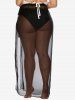 Plus Size See Thru Wrap Cover Up Skirt -  