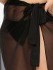Plus Size See Thru Wrap Cover Up Skirt -  
