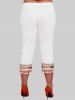 Pantalon Capri à Paillettes Brillantes Grande Taille - Blanc 1X
