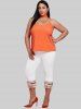 Pantalon Capri à Paillettes Brillantes Grande Taille - Blanc 1X