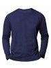 Letter Print Long Sleeve Round Neck Casual T Shirt -  