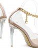 Escarpins à Talons Aiguilles avec Sangles en Chaînes Transparentes - Blanc EU 42