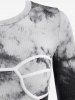 Tie Dye Rib-knit Long Sleeve Bustier Top -  