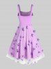 Plus Size Lace Butterfly Crossover Ruched Backless Dress -  