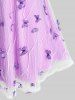 Plus Size Lace Butterfly Crossover Ruched Backless Dress -  