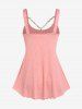 Plus Size Layered Chain Embellish Tank Top -  