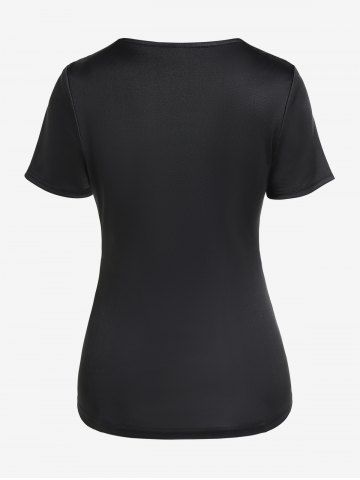 Gothic Fishnet Overlay PU Leather Straps Grommets Top