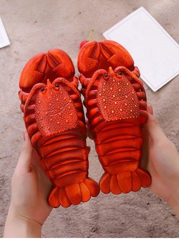 Couple Lobster Shaped Slippers - DEEP RED - 40/41(240MM)
