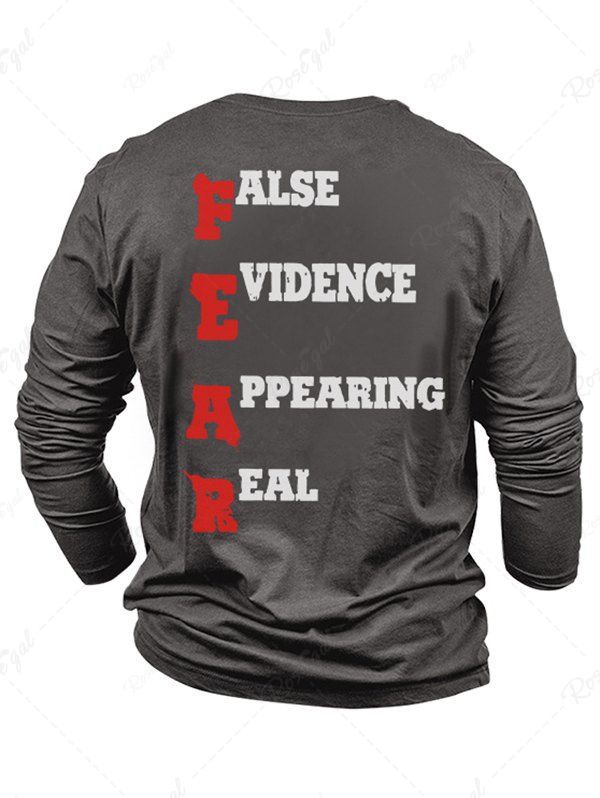 Buy Letter Print Long Sleeve Casual T-shirt  