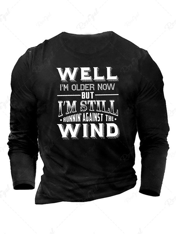 Outfits Letter Print Round Neck Long Sleeve Graphic T Shirt  