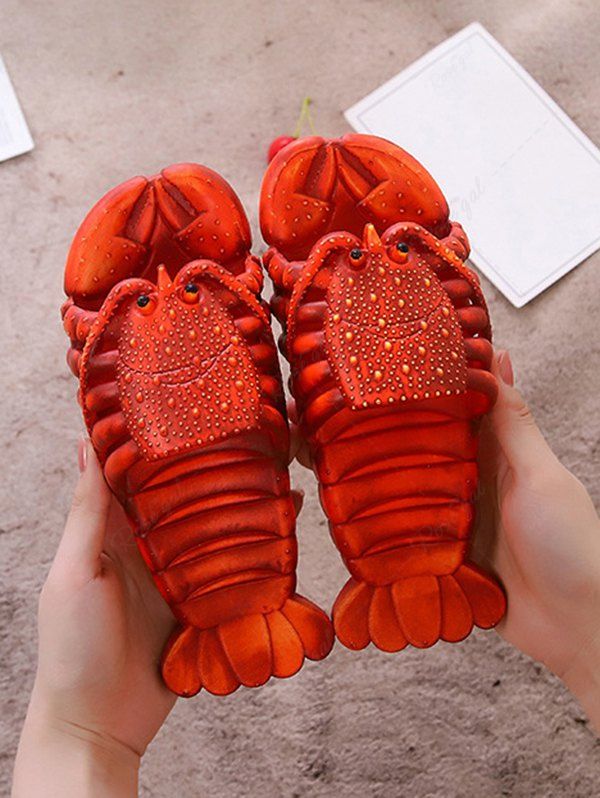 Chic Couple Lobster Shaped Slippers  