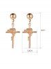 Boucles D'Oreilles Pendantes Motif Croix et Rose pour la Saint-Valentin - d'or 