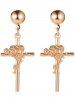 Boucles D'Oreilles Pendantes Motif Croix et Rose pour la Saint-Valentin - d'or 