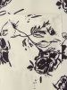 Floral Rose Printed Button Up Vacation Shirt -  