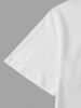 T-shirt Motif de Lettre Pizza Hamburger Dessin Animé Graphique à Manches Courtes - Blanc L