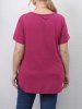 T-shirt à Fente Latérale de Grande Taille - Rose clair 4XL