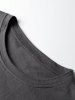 Letter Bike Print Round Neck Long Sleeve T Shirt -  