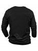 Letter Bike Lip Print Round Neck Long Sleeve T Shirt -  