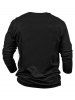 Letter Print Round Neck Long Sleeve Graphic T Shirt -  