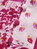 Blouse à Fleurs et Feuilles Tropicales à Manches Raglan - Rouge L