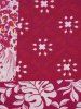 Blouse à Fleurs et Feuilles Tropicales à Manches Raglan - Rouge L