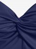 Robe de Soirée Mi-Longue Moulante Tordue de Grande Taille à Manches Raglan - Bleu profond 2X