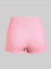 Plus Size Rose Print Rings Crisscross Strappy Back Boyshorts Tankini Swimsuit -  