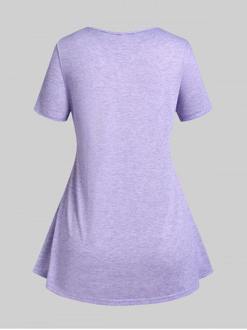 Plus Size Front Tie Ruffled Faux Twinset Tee