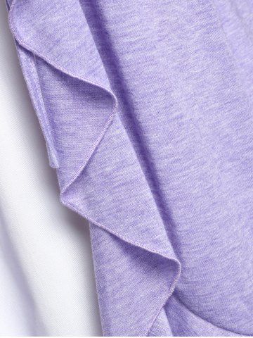 Plus Size Front Tie Ruffled Faux Twinset Tee