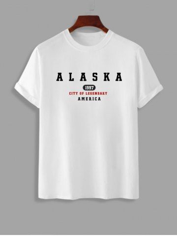 ALASKA 1997 Print Short Sleeve T Shirt - WHITE - XL