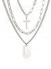 Punk Cross Layered Necklace -  