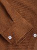 Two Tone Colorblock Geometric Pattern Spliced Corduroy Shirt -  