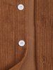 Two Tone Colorblock Geometric Pattern Spliced Corduroy Shirt -  