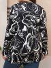 Plus Size Printed Round Neck Full Sleeve Long T Shirt -  