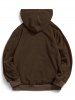 Letter Graphic Embroidered Fleece Mask Hoodie -  